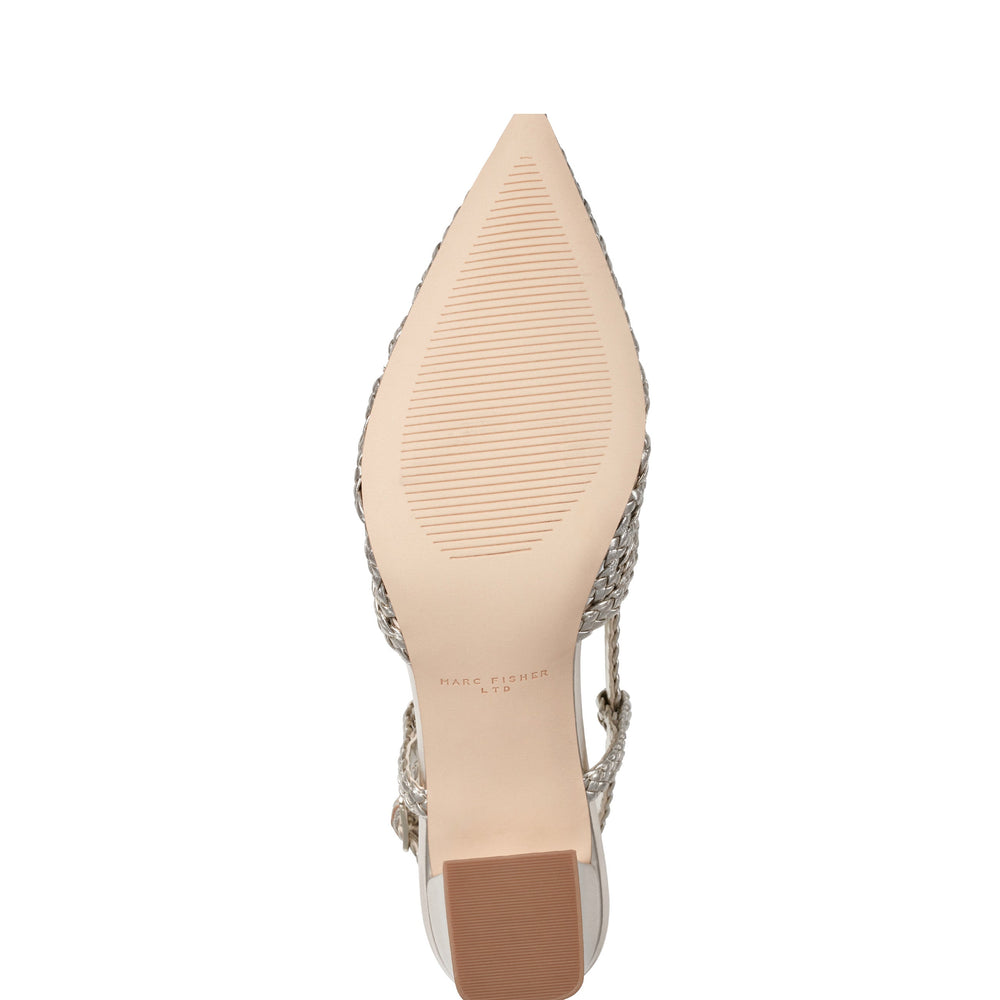 Zunnie Block Heel Woven Slingback Pump - Platino Leather