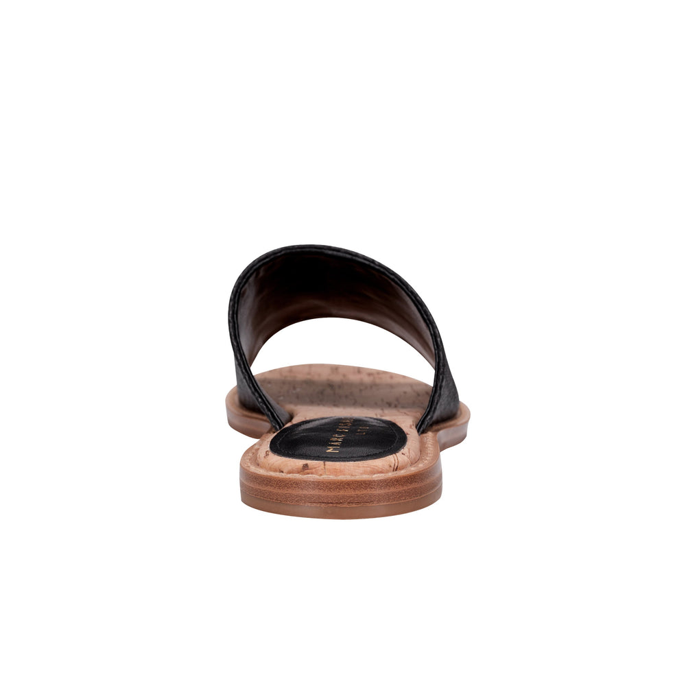 Grayce Flat Slide Sandal - Black Raffia