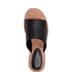 Grayce Flat Slide Sandal - Black Raffia