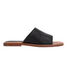 Grayce Flat Slide Sandal - Black Raffia