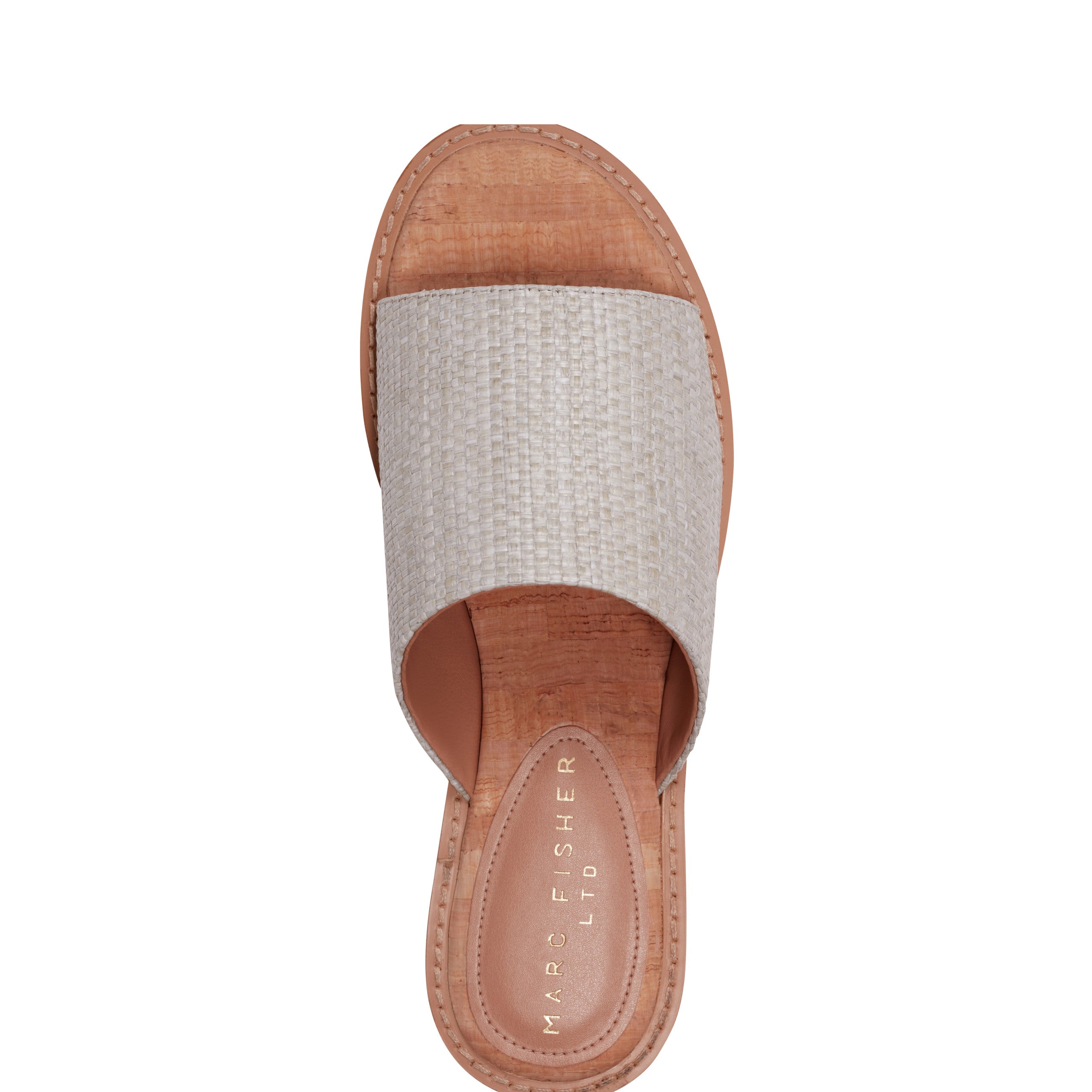 Grayce Flat Slide Sandal - Light Grey Raffia