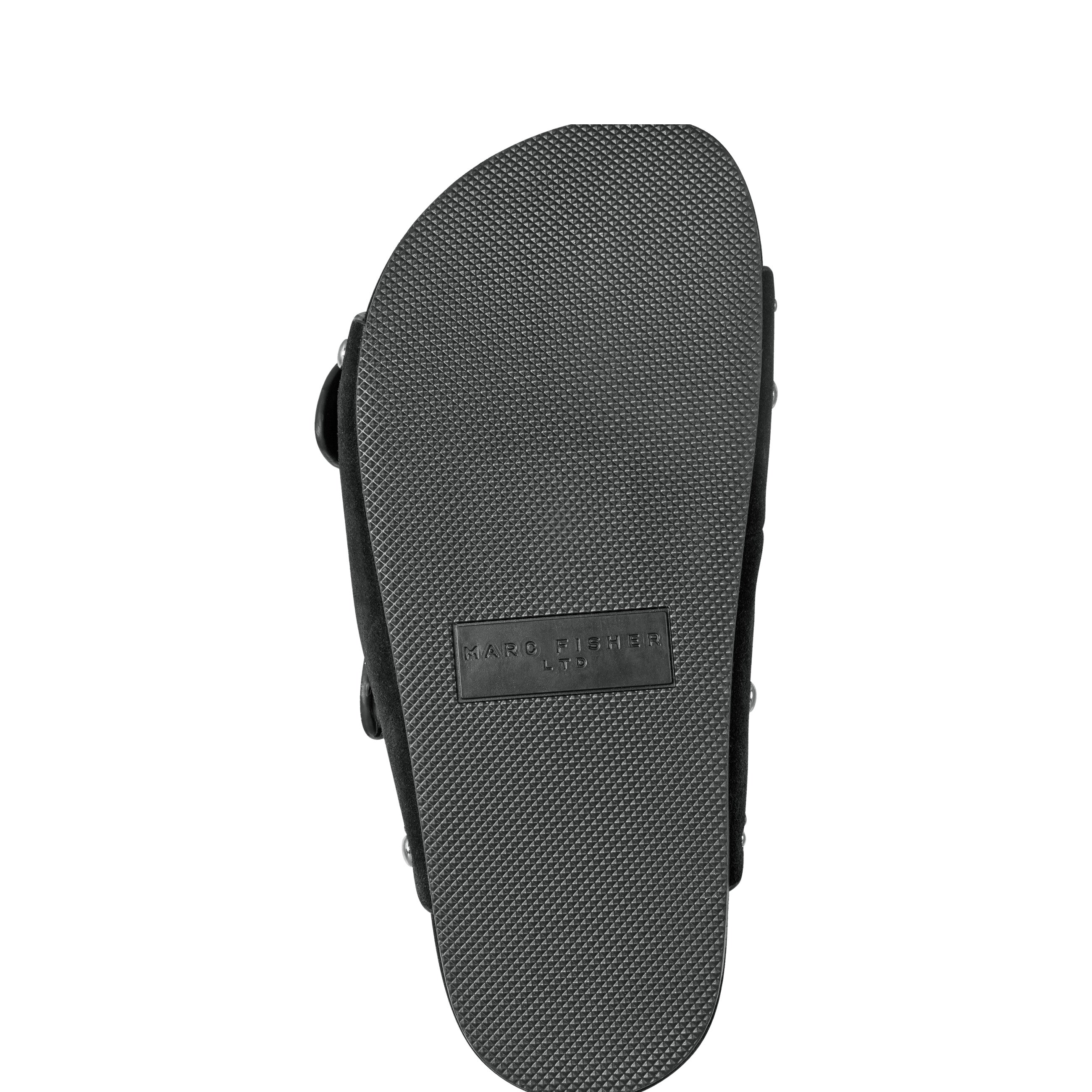 Sayge Footbed Studded Sandal - Black Suede