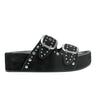 Sayge Footbed Studded Sandal - Black Suede