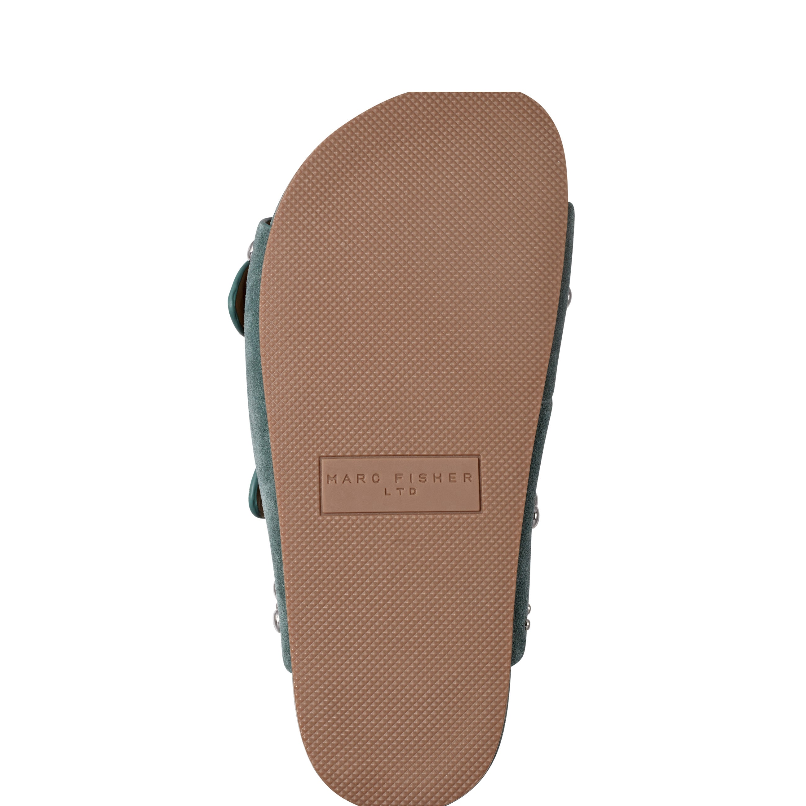 Sayge Footbed Studded Sandal - Green Suede