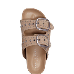 Sayge Footbed Studded Sandal - Natural Suede
