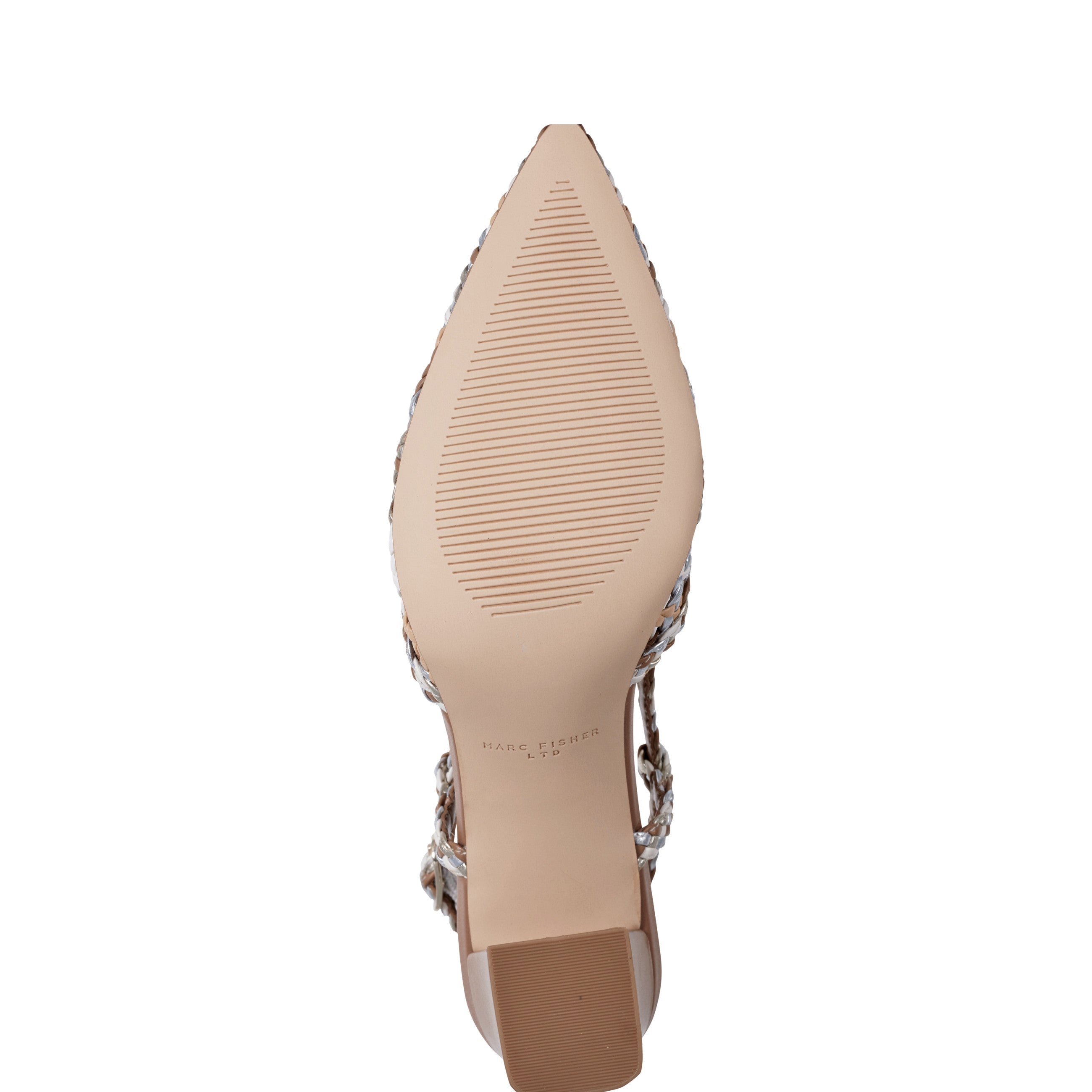Zunnie Block Heel Woven Slingback Pump - Natural Multi Leather
