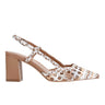 Zunnie Block Heel Woven Slingback Pump - Natural Multi Leather