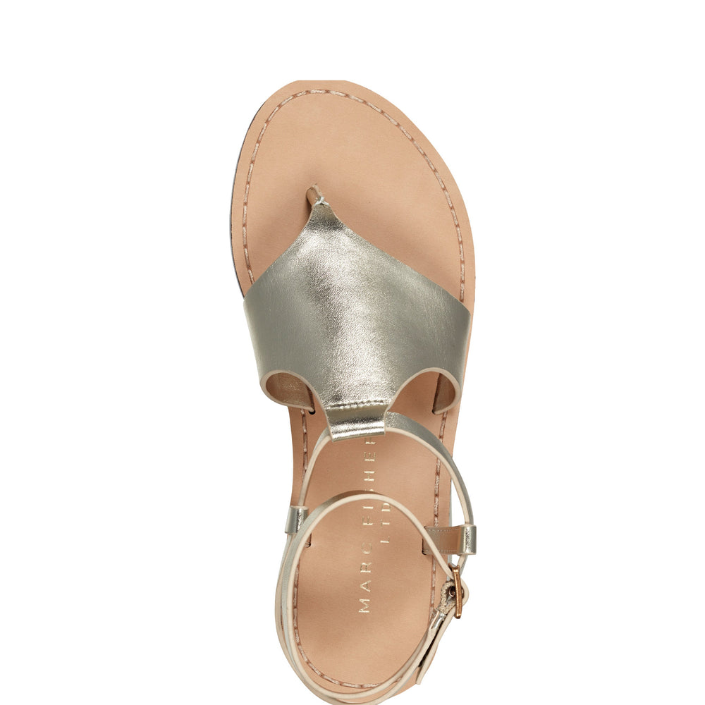 Lille Thong Flat Sandal - Platino Leather