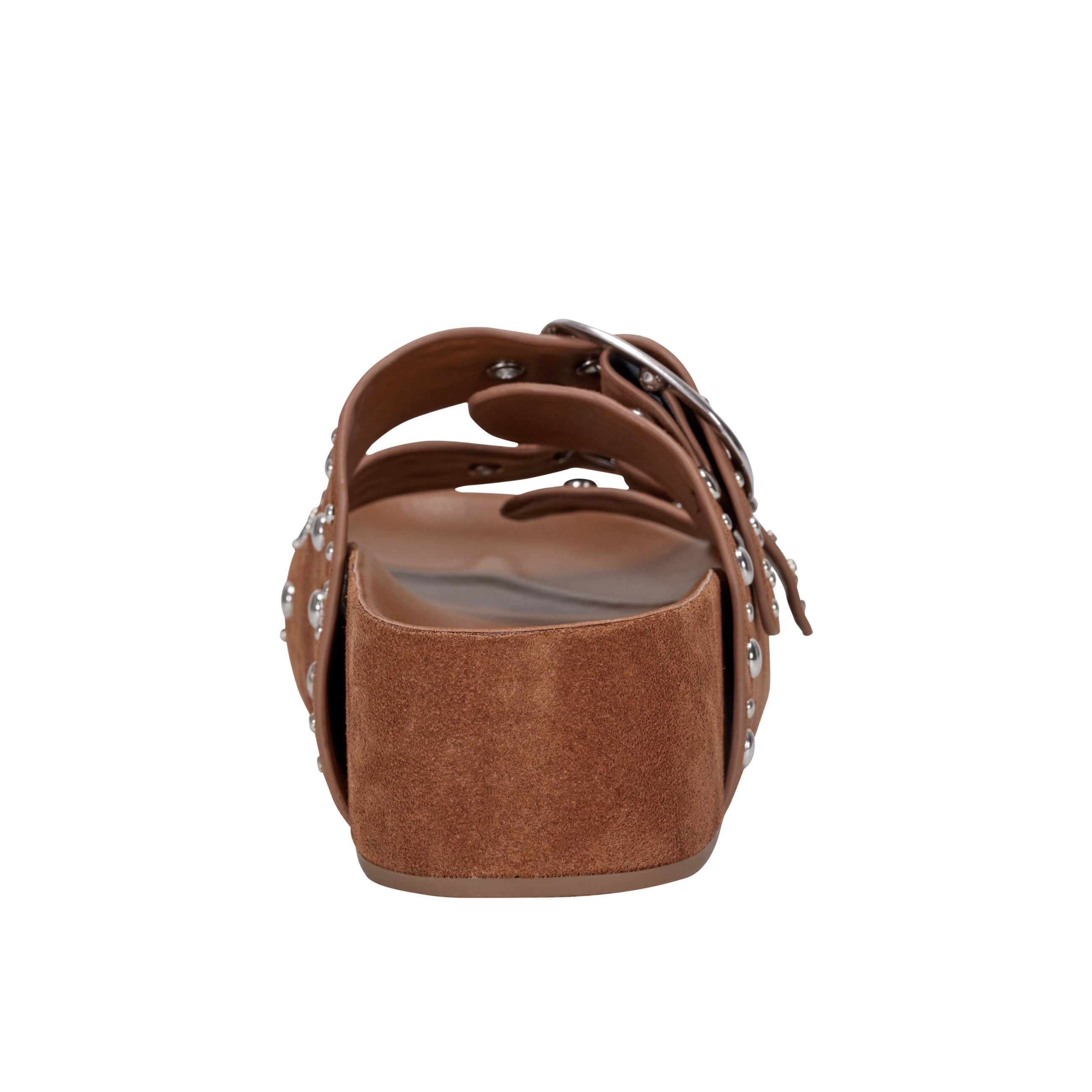 Sayge Footbed Studded Sandal - Brown Suede