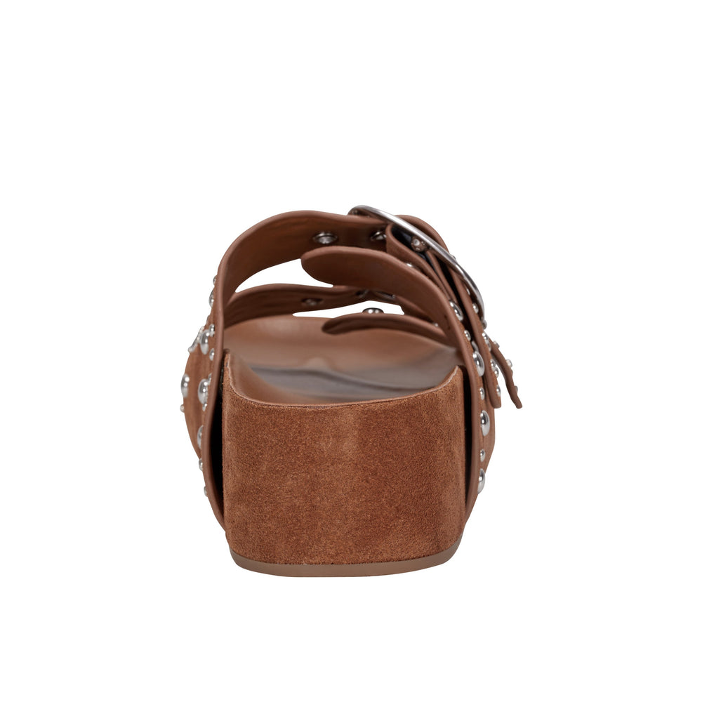 Sayge Footbed Studded Sandal - Brown Suede