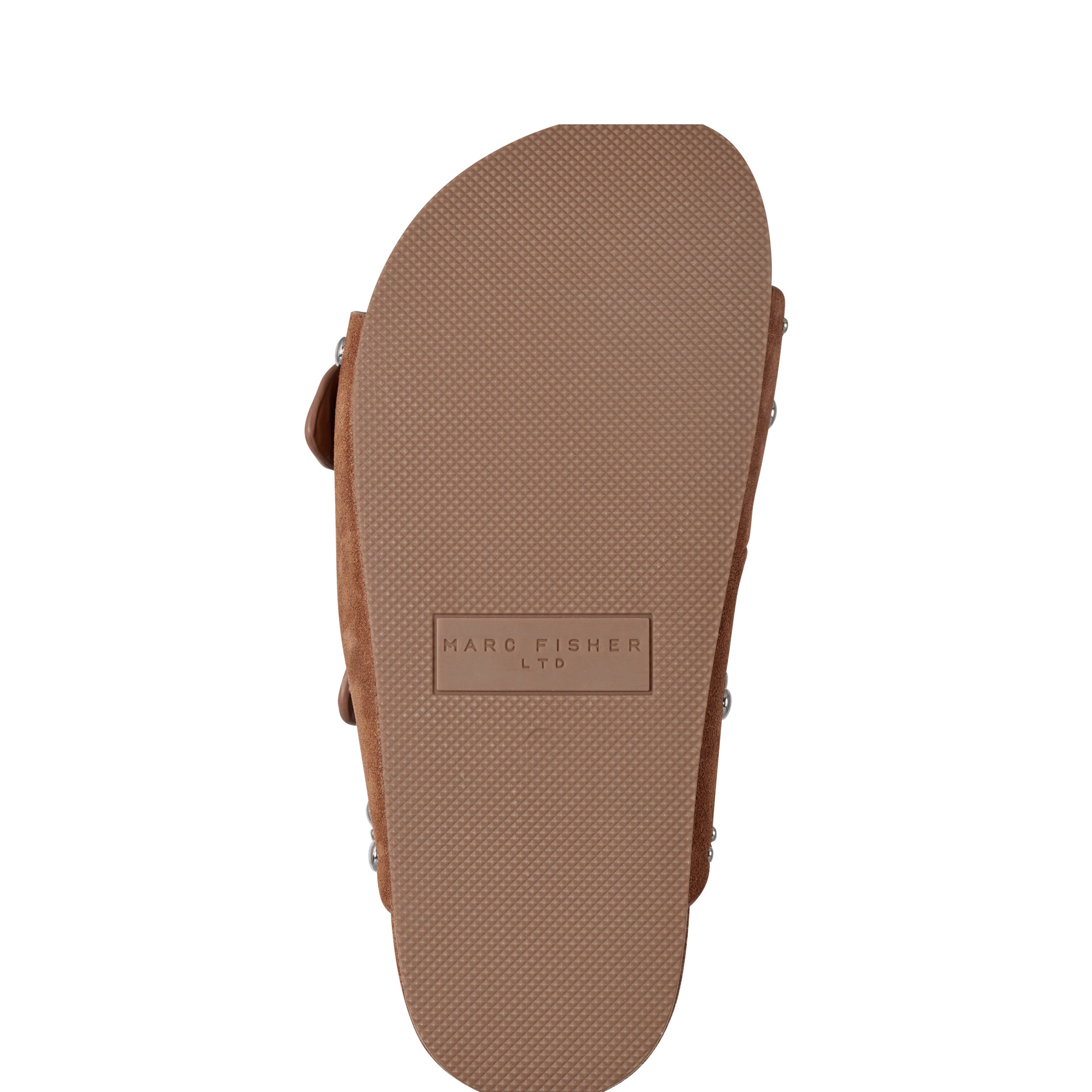 Sayge Footbed Studded Sandal - Brown Suede