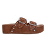 Sayge Footbed Studded Sandal - Brown Suede