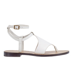 Lille Thong Flat Sandal - White Leather