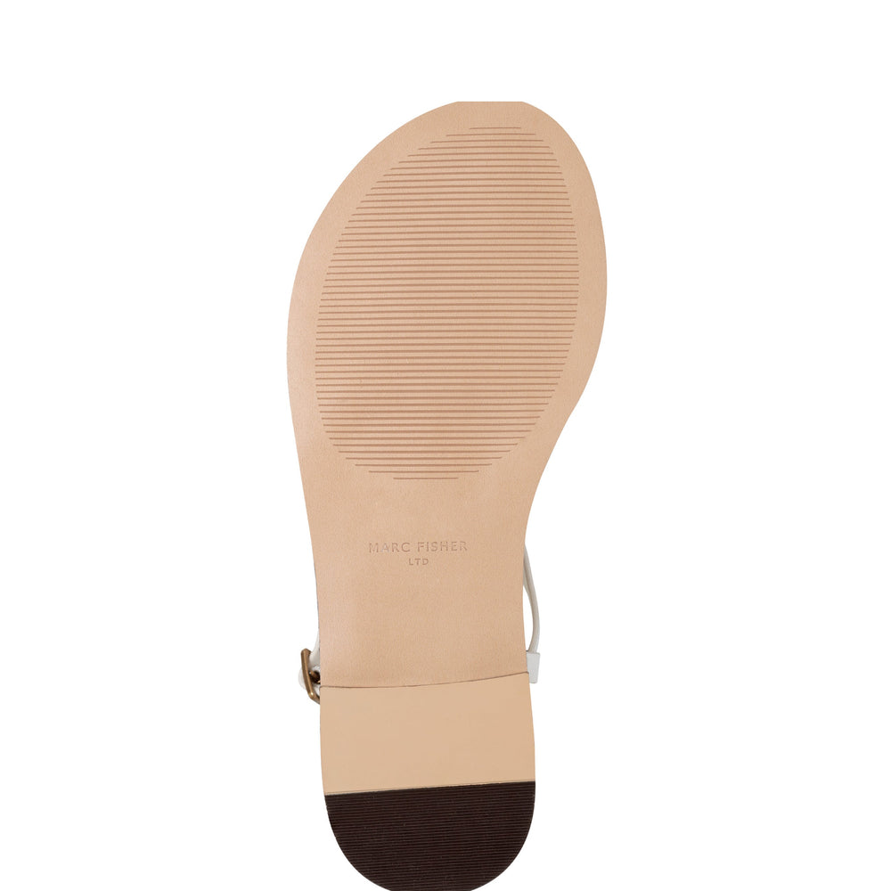 Lille Thong Flat Sandal - White Leather