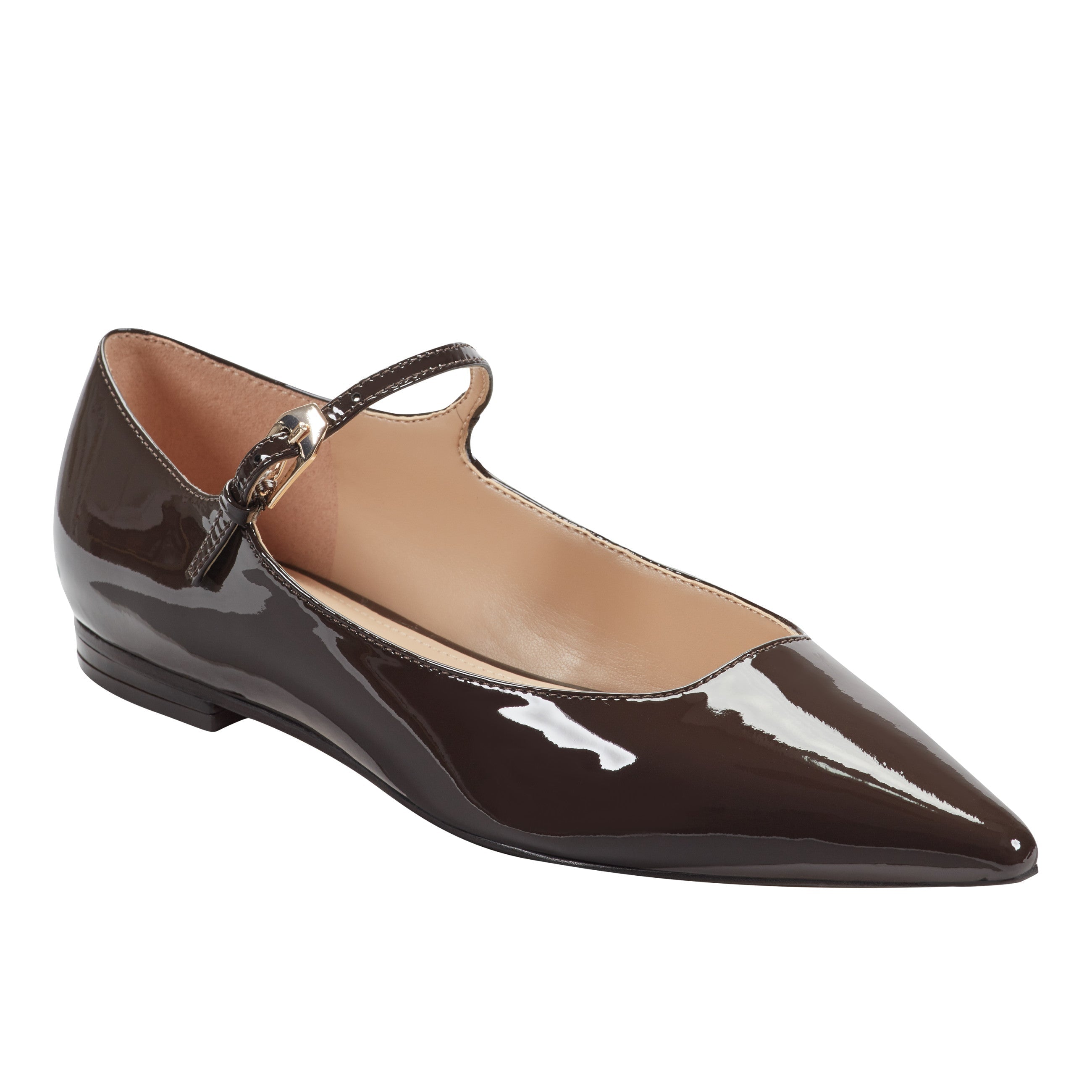 Trella Mary Jane Flat - Brown Patent Leather
