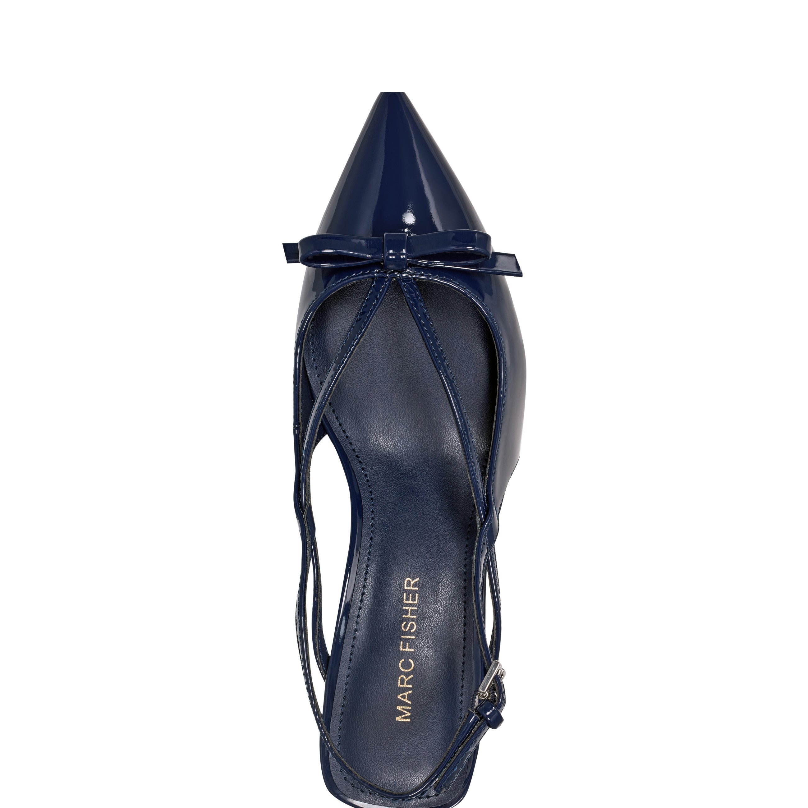 Laily Bow Slingback Pump - Navy Patent