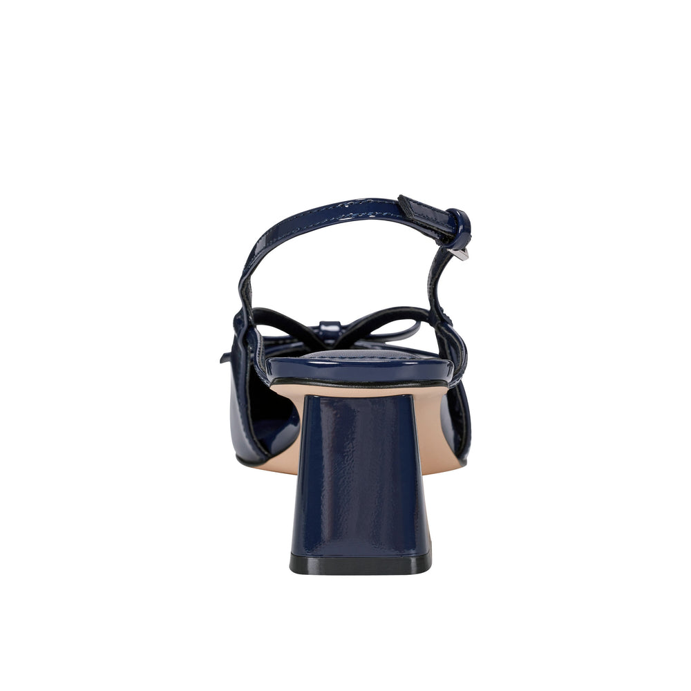 Laily Bow Slingback Pump - Navy Patent