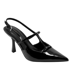 Remmi Strappy Slingback Pump - Black Patent