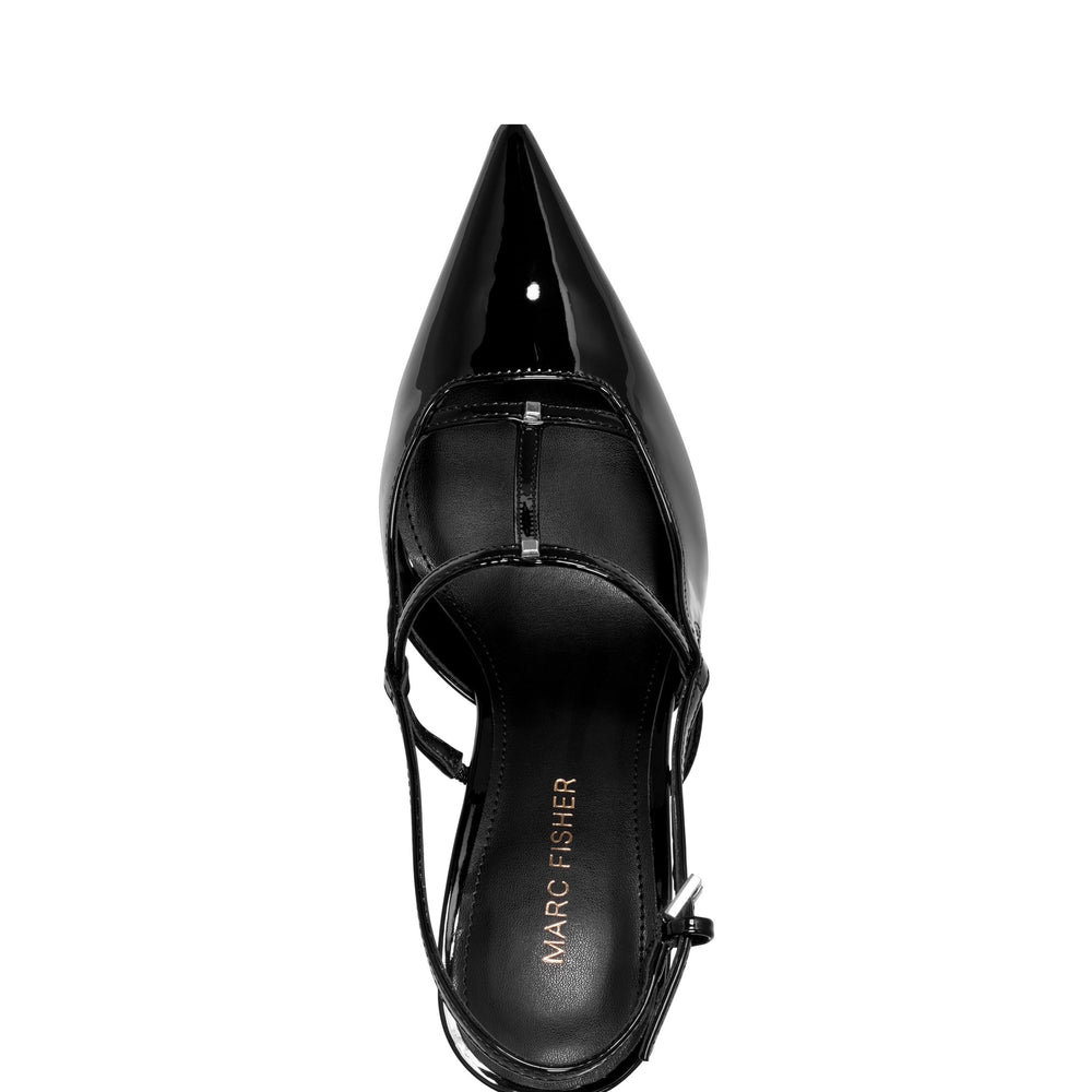 Remmi Strappy Slingback Pump - Black Patent
