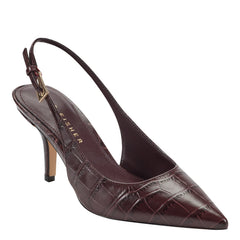 Dorie Slingback Pump - Dark Brown Croco