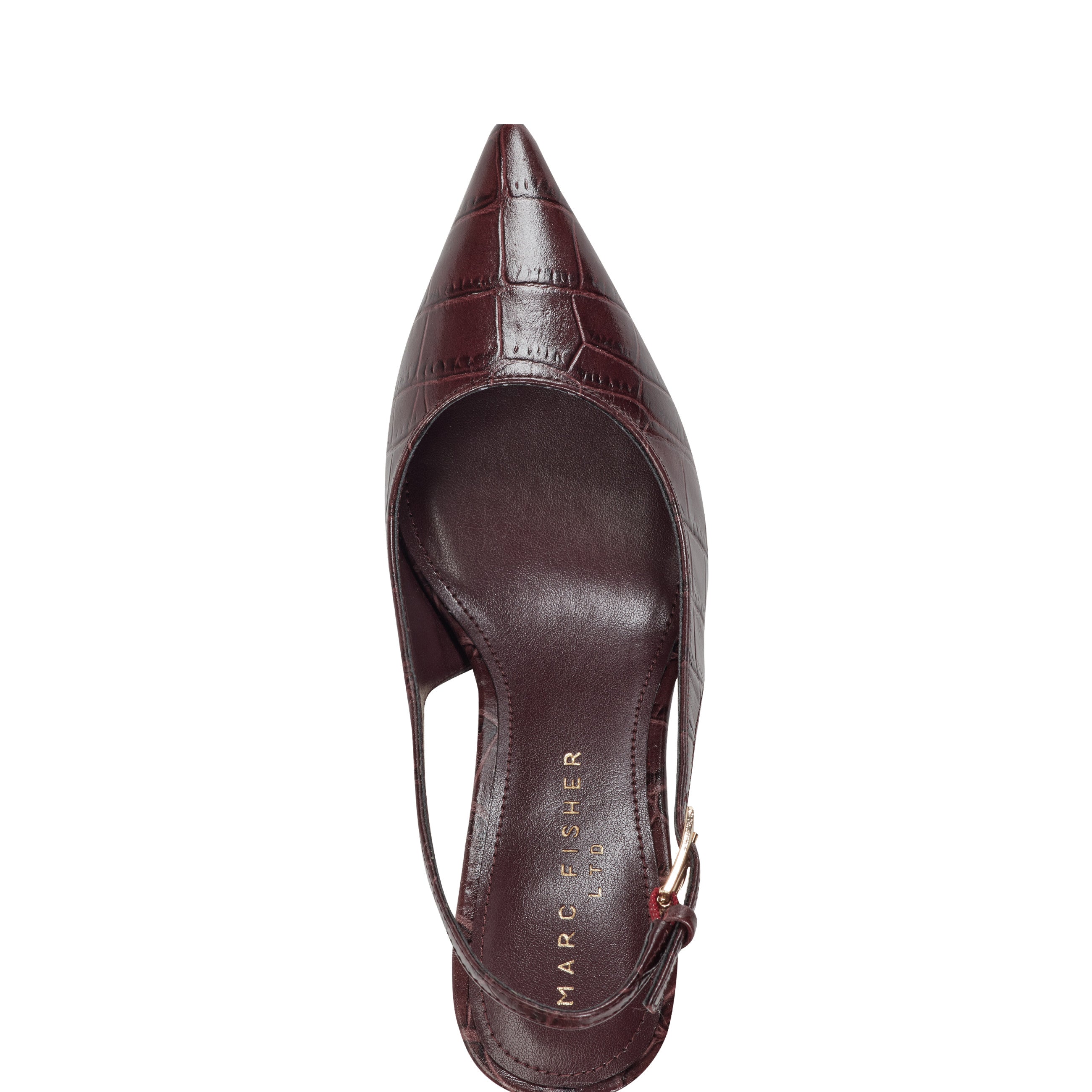 Dorie Slingback Pump - Dark Brown Croco