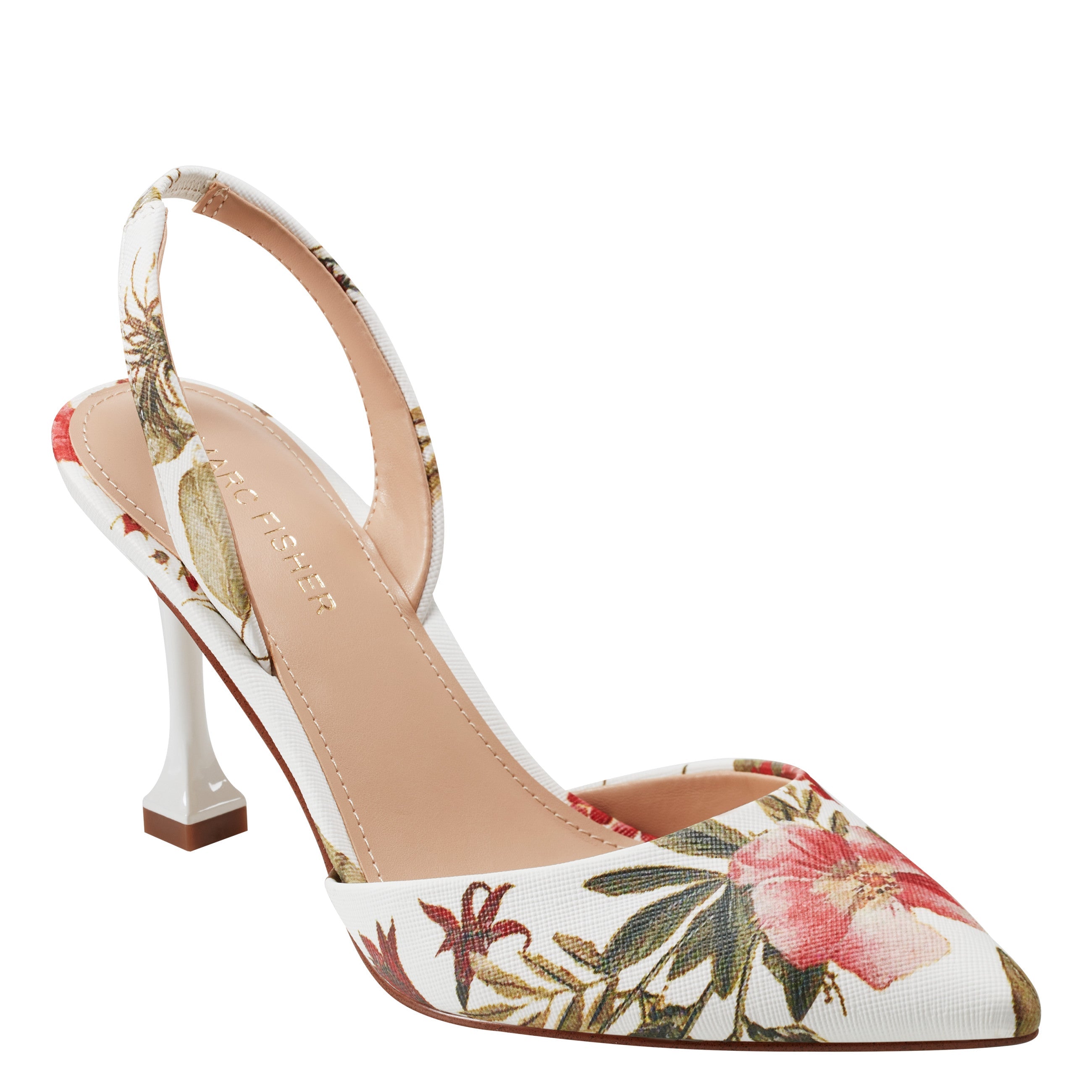 Hadya Slingback Pump - White Floral