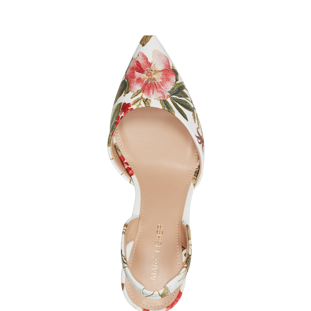 Hadya Slingback Pump - White Floral
