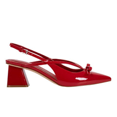 Laily Bow Slingback Pump - Red Patent