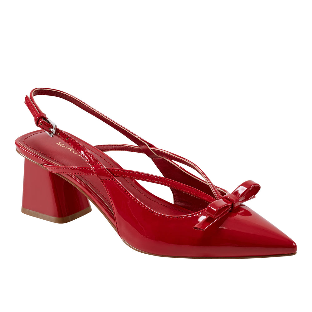 Laily Bow Slingback Pump - Red Patent