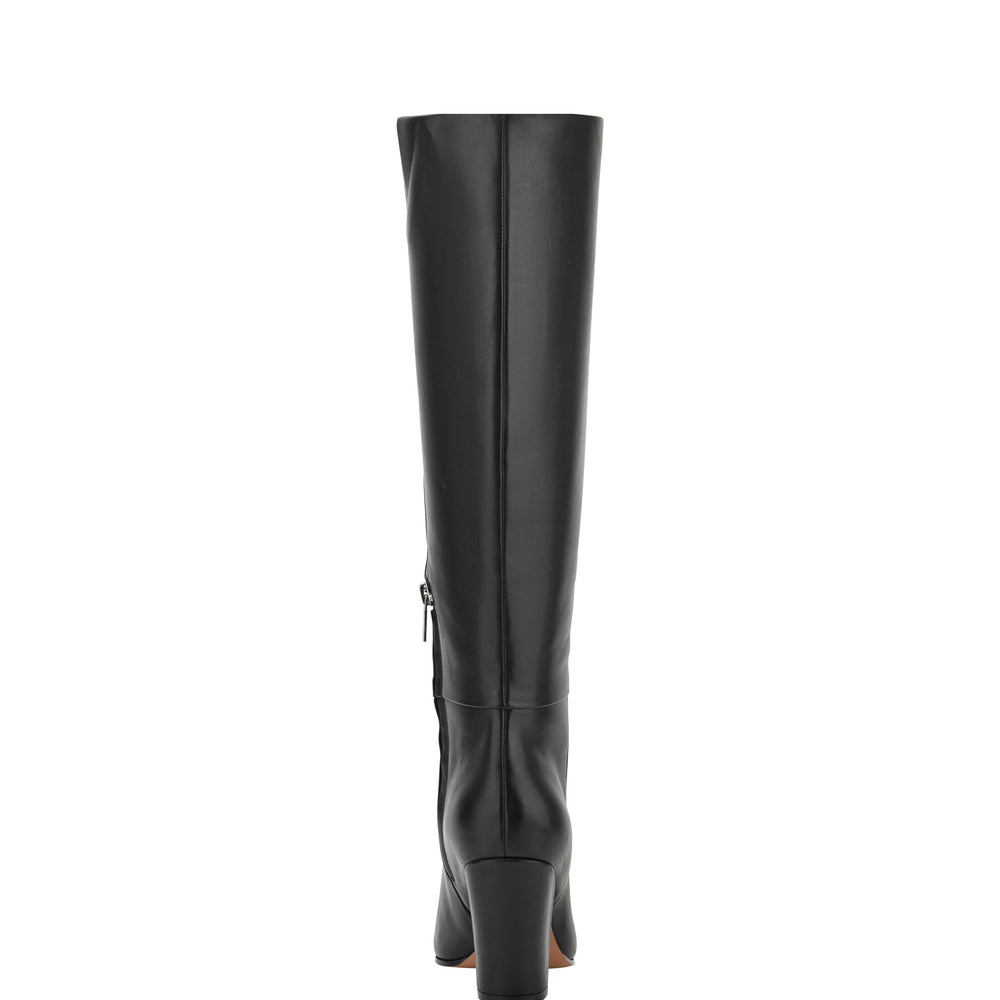 Estella Knee High Boot - Black Leather