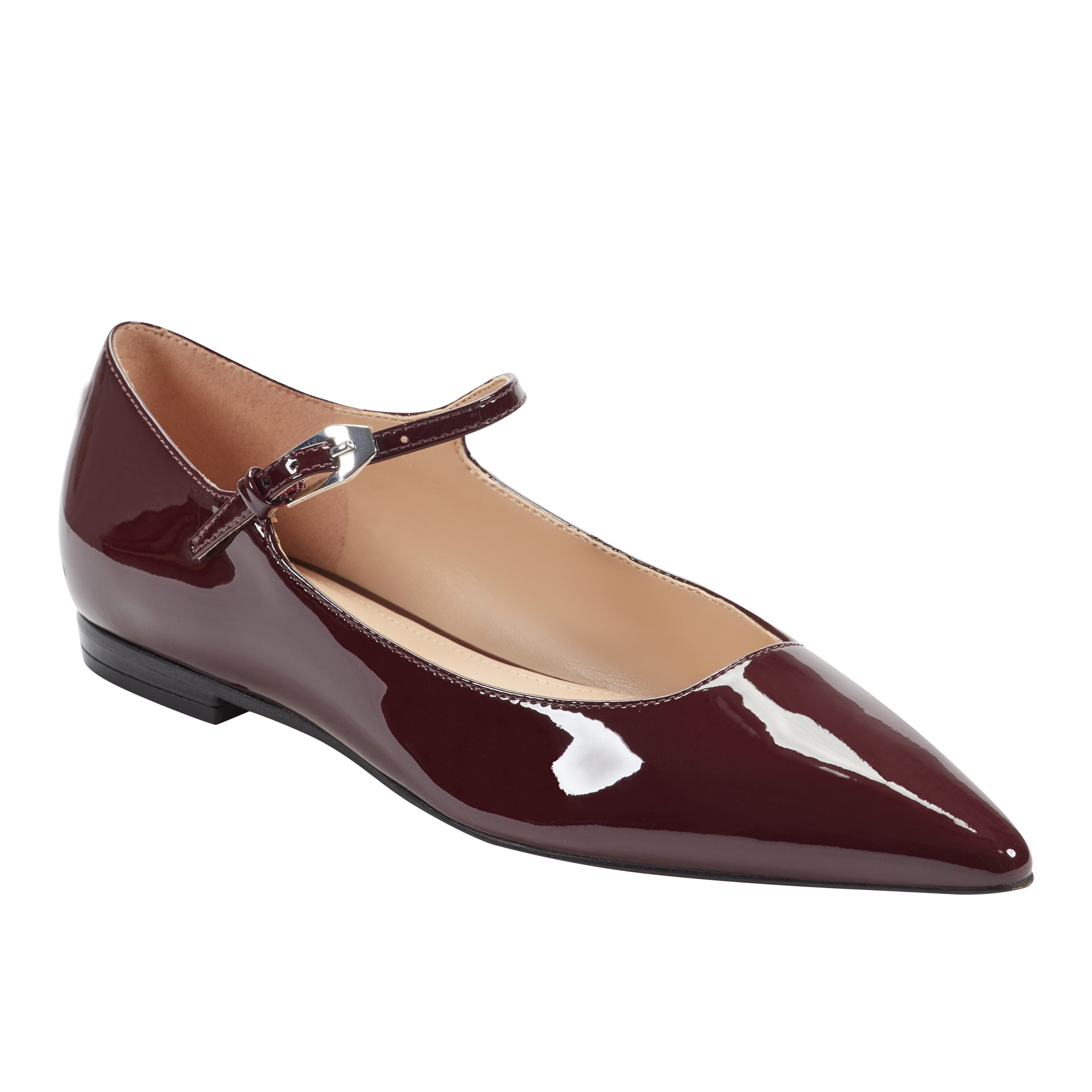 Trella Mary Jane Flat - Dark Red Patent Leather