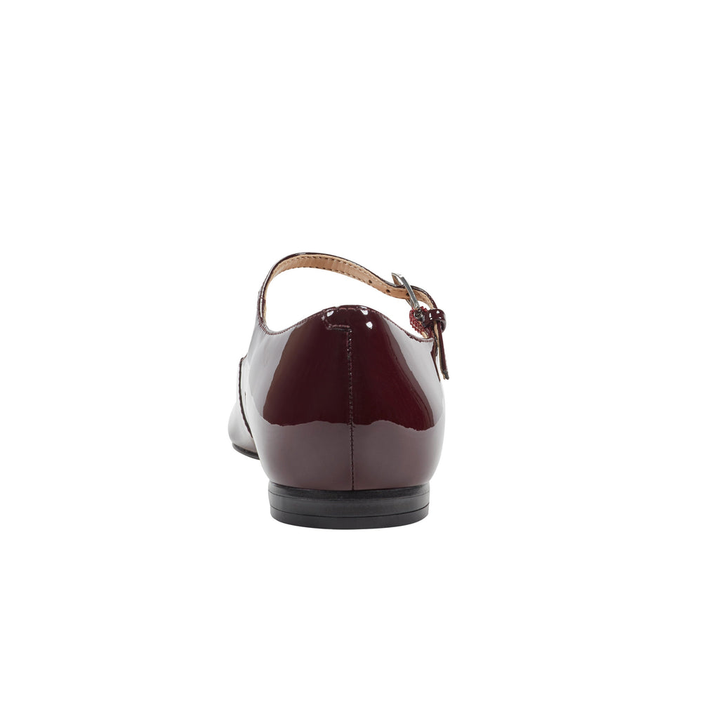 Trella Mary Jane Flat - Dark Red Patent Leather