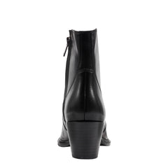 Giulie Western Ankle Bootie - Black Leather