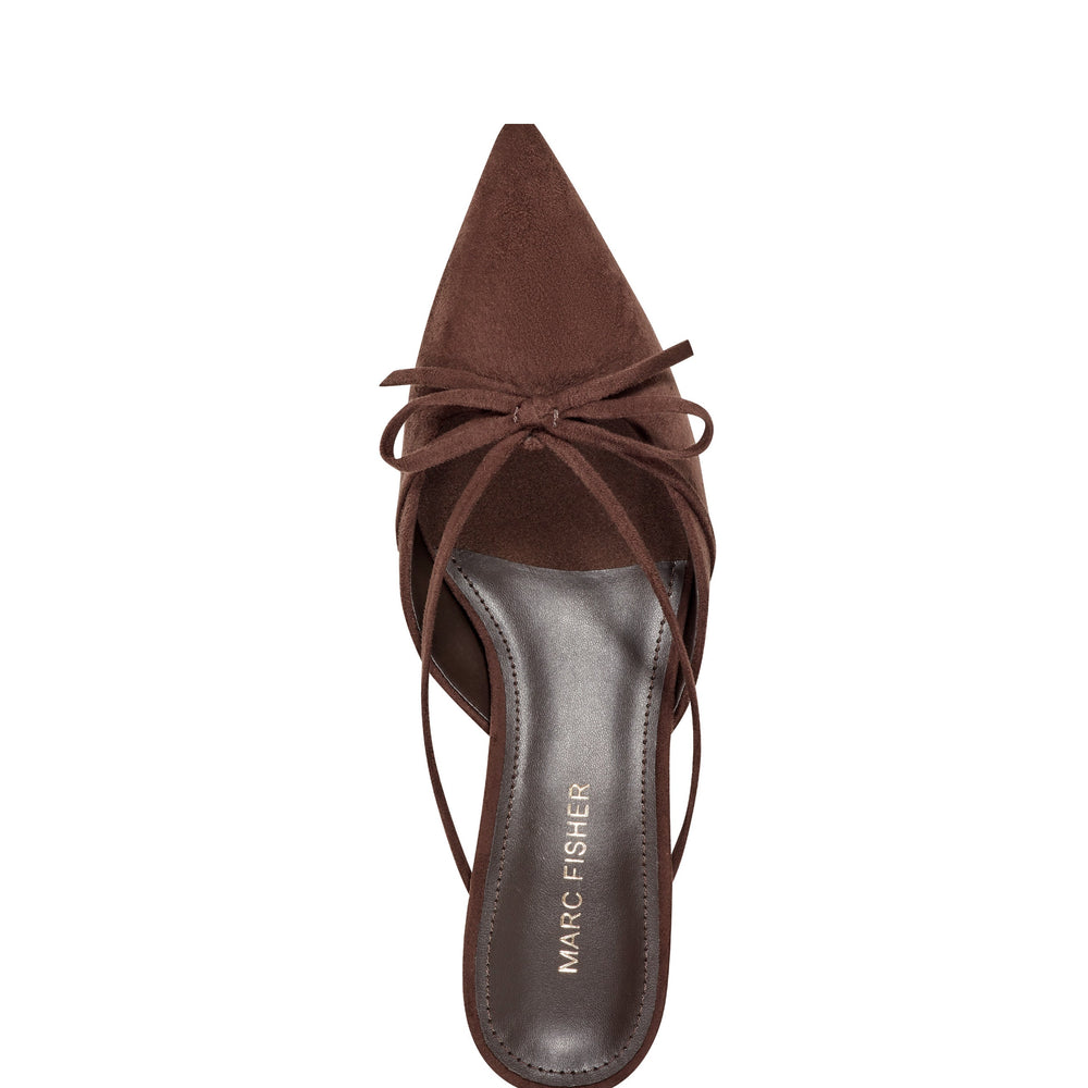 Florin Kitten Heel Mule - Dark Brown