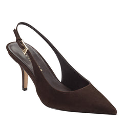 Dorie Slingback Pump - Dark Brown Leather