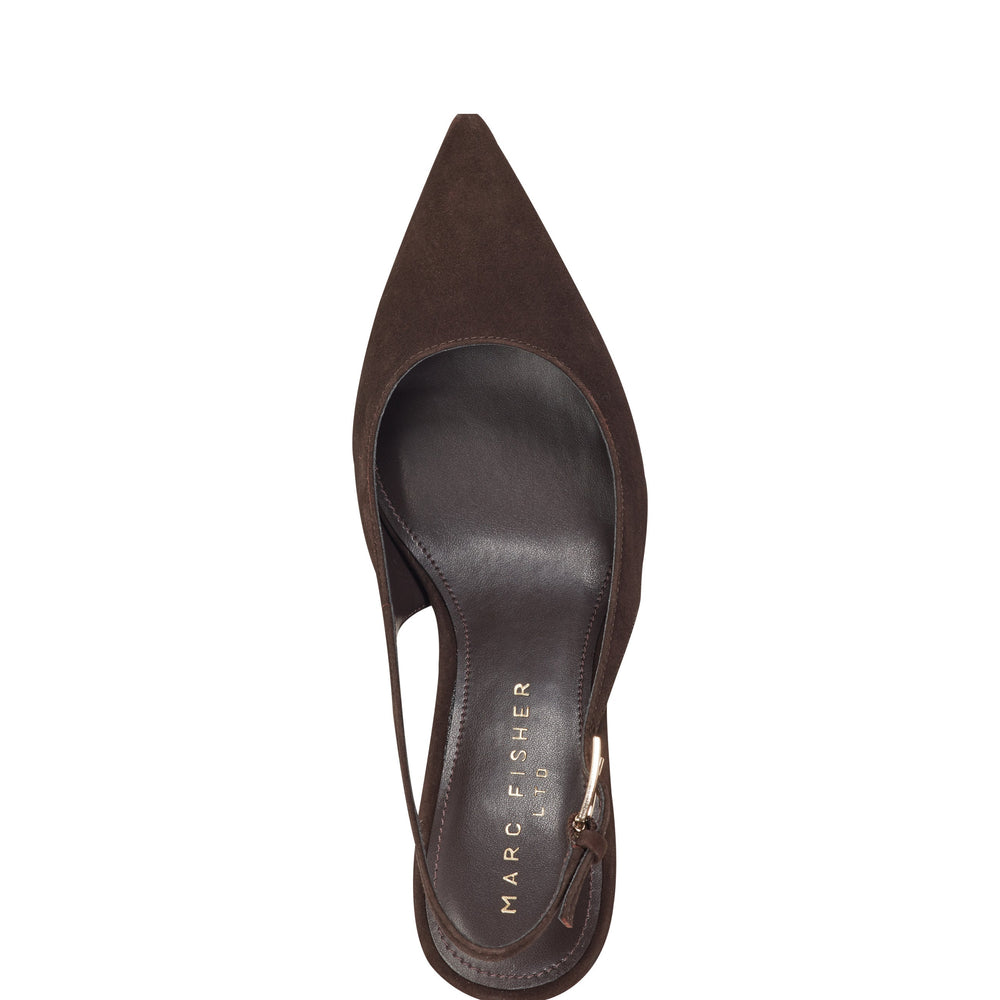 Dorie Slingback Pump - Dark Brown Leather