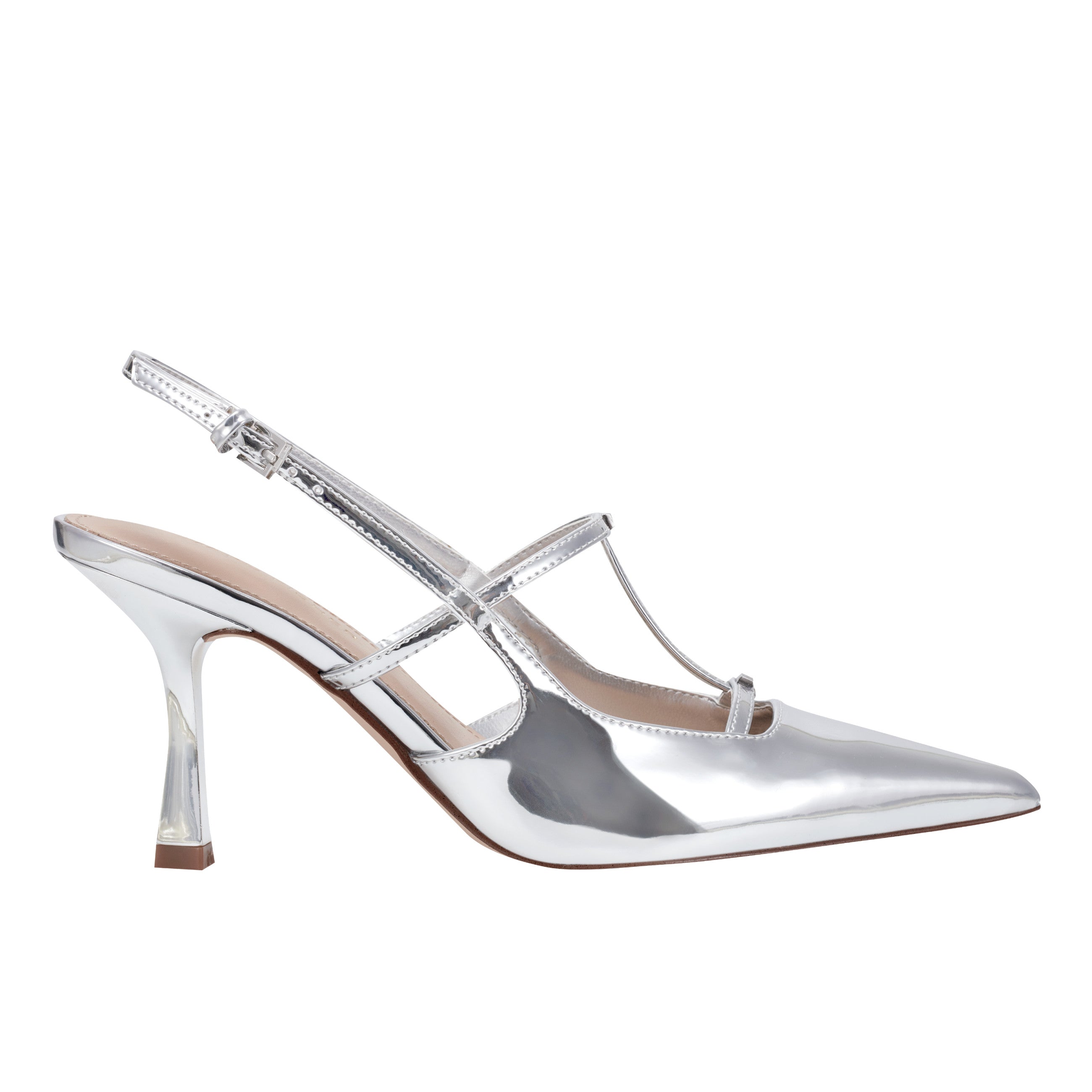 Remmi Strappy Slingback Pump - Silver Metallic