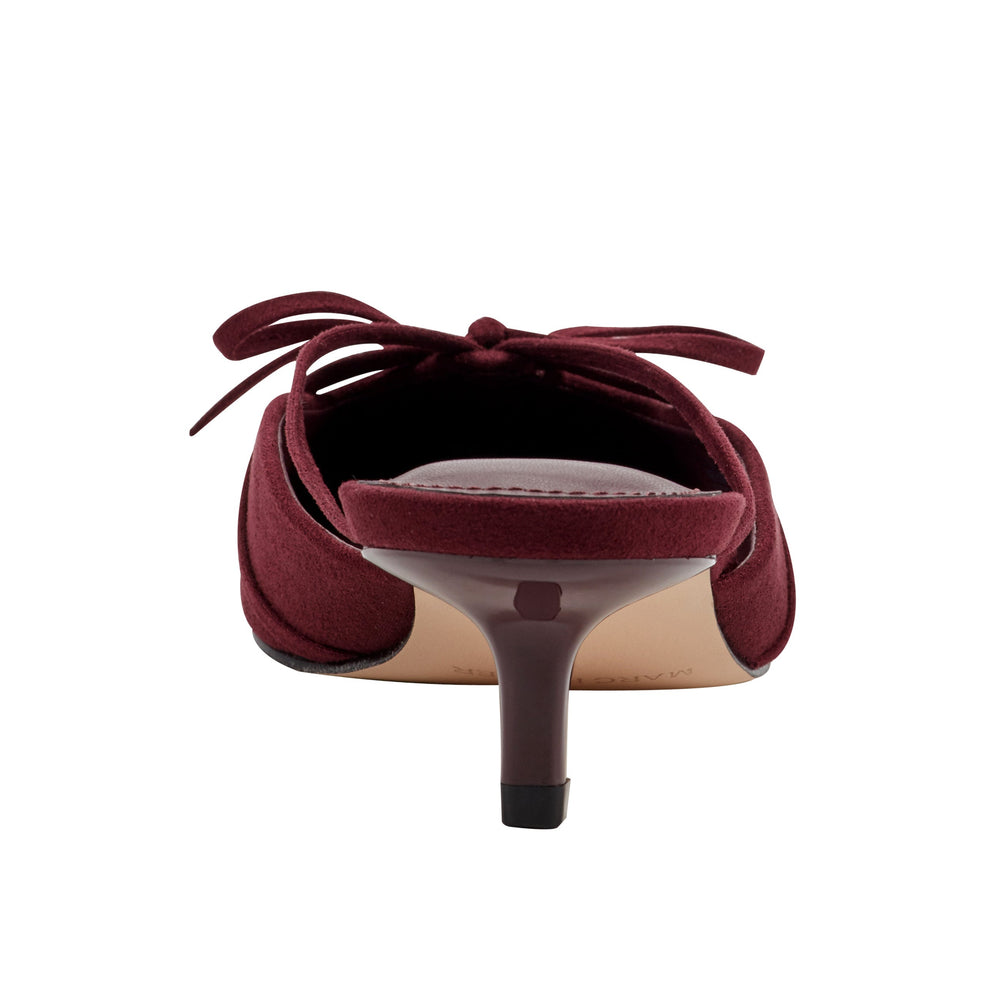 Florin Kitten Heel Mule - Dark Red