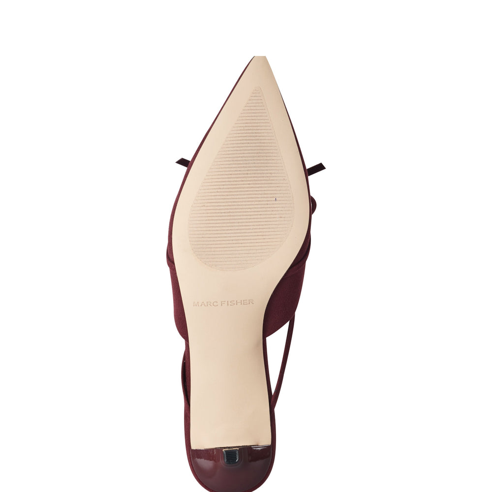 Florin Kitten Heel Mule - Dark Red