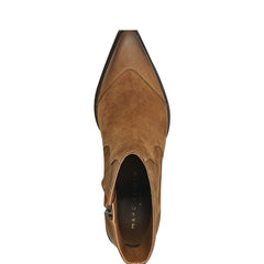 Giulie Western Ankle Bootie - Natural Suede