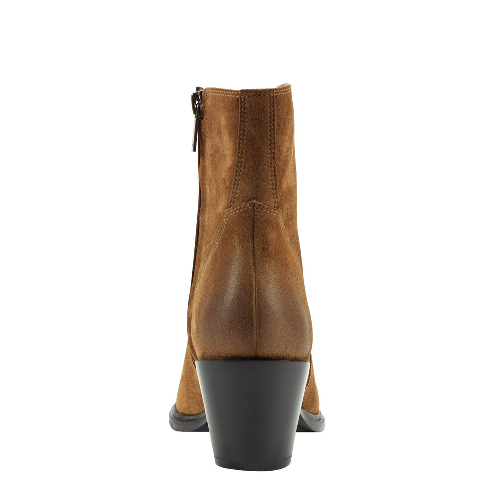 Giulie Western Ankle Bootie - Natural Suede