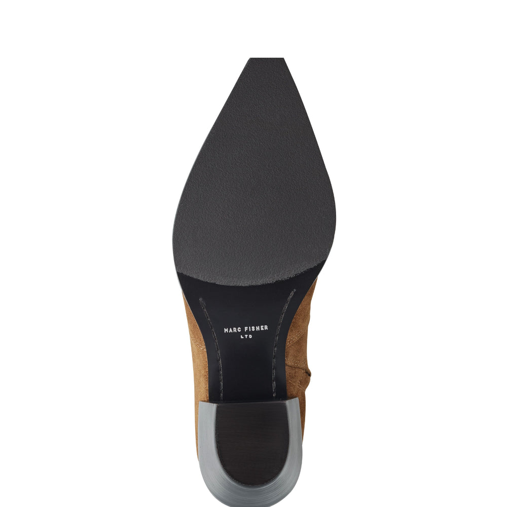 Giulie Western Ankle Bootie - Natural Suede