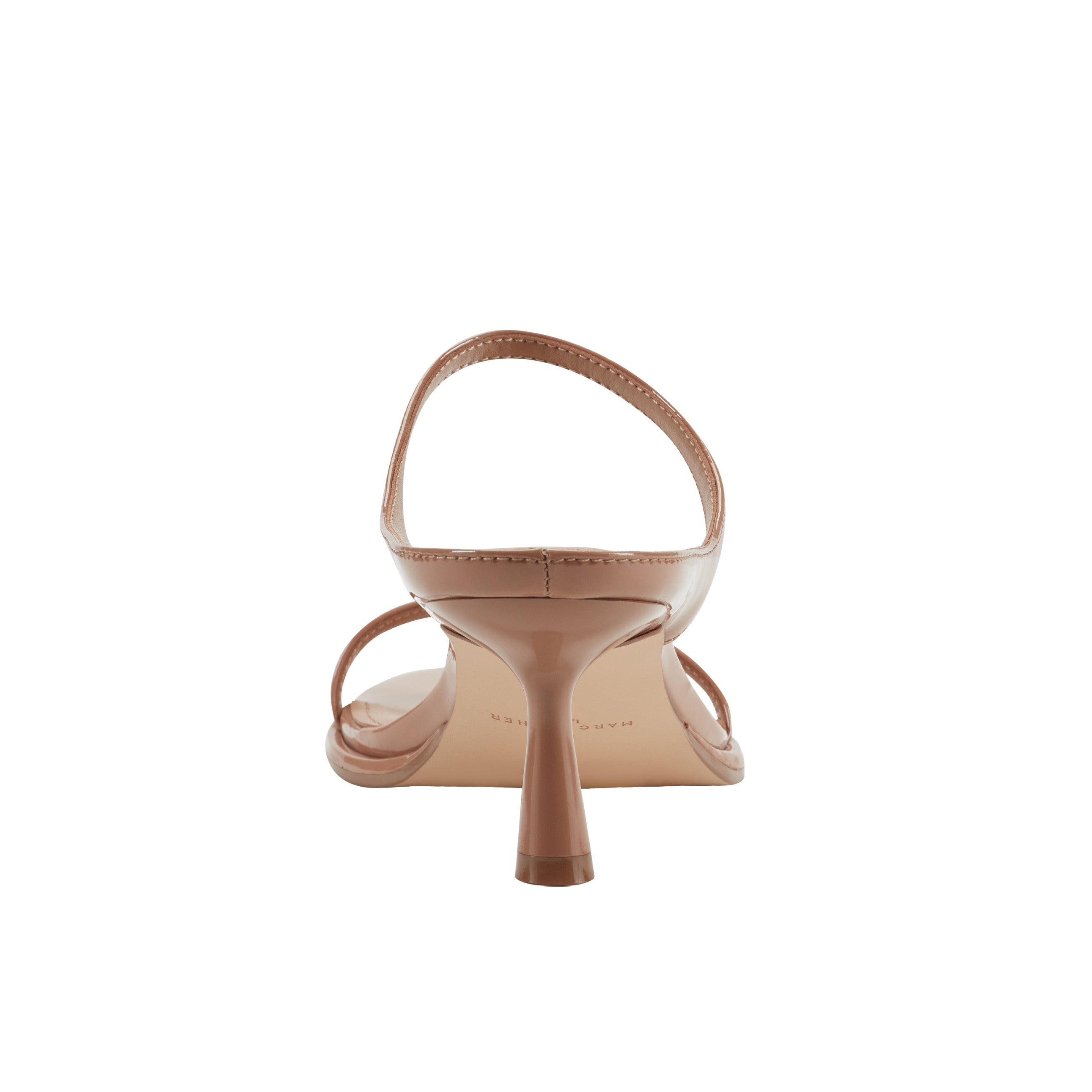 Alonde Heeled Slide Sandal - Natural Patent Leather