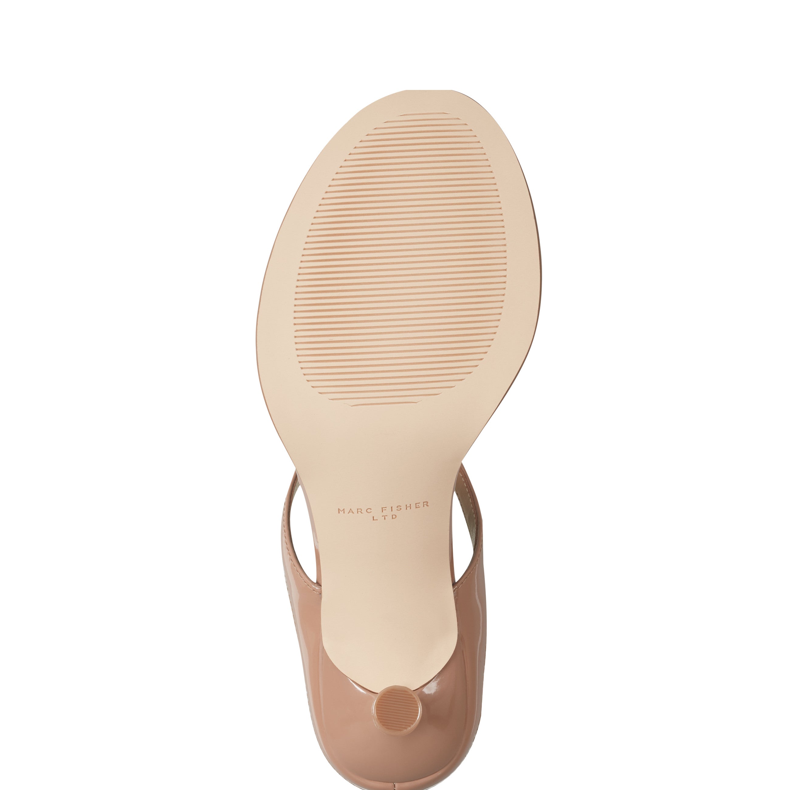 Alonde Heeled Slide Sandal - Natural Patent Leather