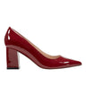 Zala Block Heel Pointy Toe Pump - Red Patent Leather