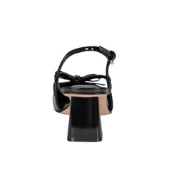 Laily Bow Slingback Pump - Black Patent