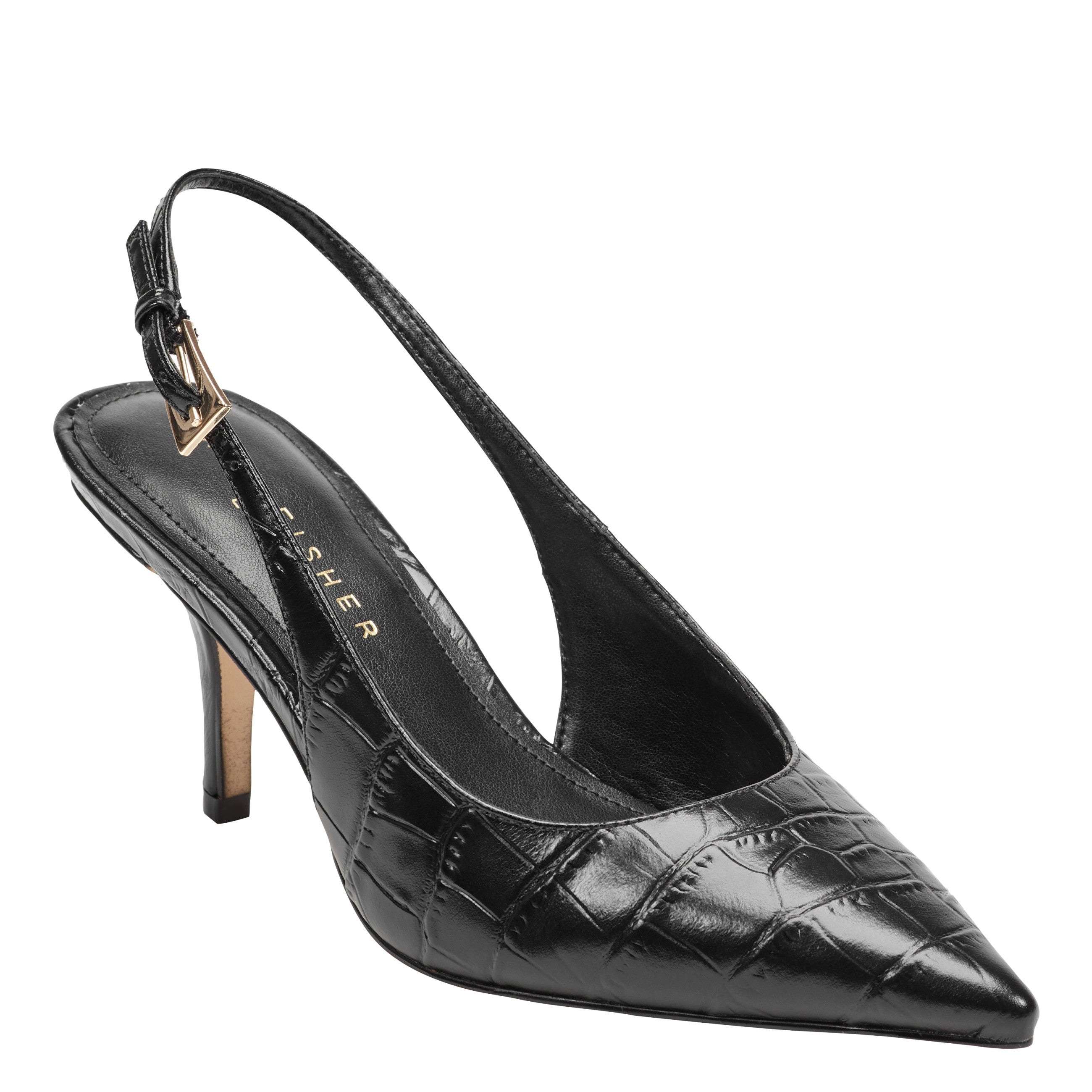 Dorie Slingback Pump - Black Croco