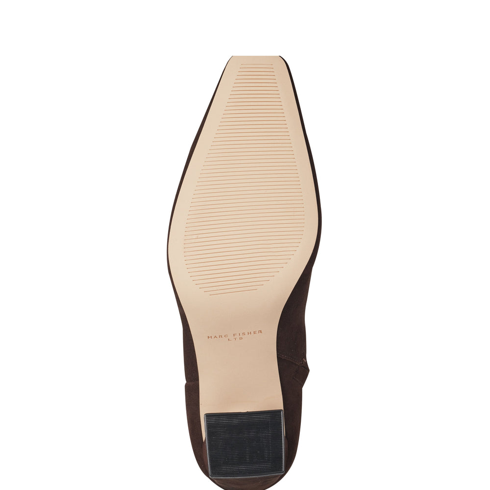 Novella Block Heel Ankle Bootie - Dark Brown Suede