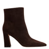 Novella Block Heel Ankle Bootie - Dark Brown Suede