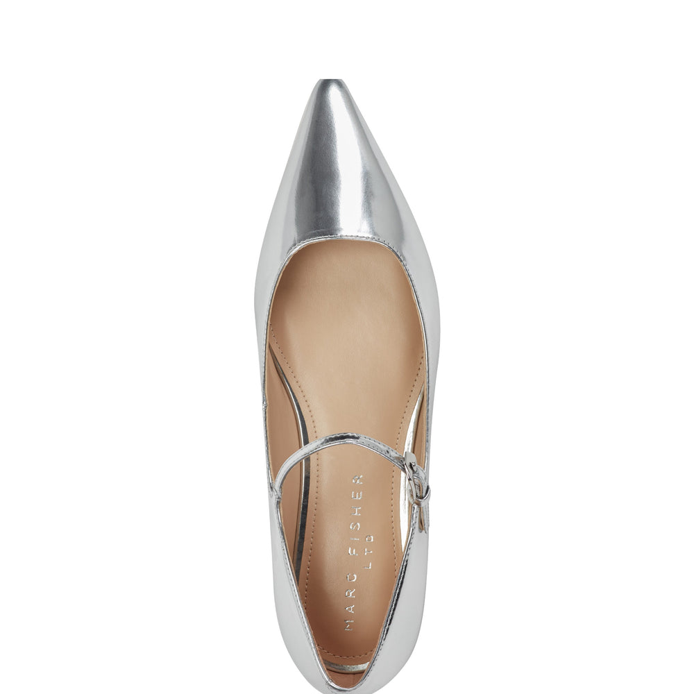 Trella Mary Jane Flat - Silver Metallic